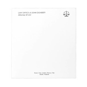 LAW OFFICE   Classic Scales Of Justice Notepad