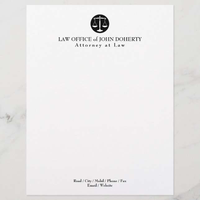 LAW OFFICE | Elegant Custom Letterhead (Front)