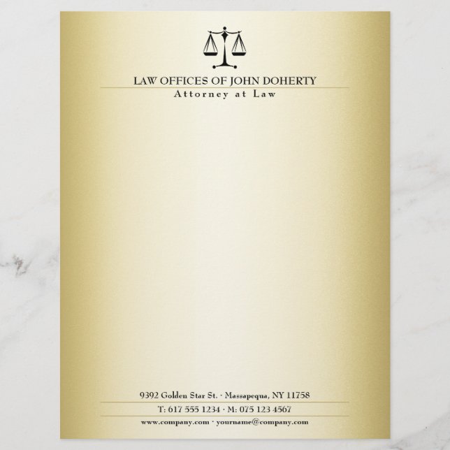 LAW OFFICE | Elegant Custom Letterhead (Front)