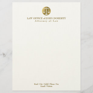LAW OFFICE   Elegant Gold Custom Letterhead