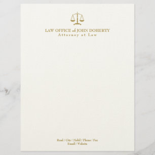 LAW OFFICE   Elegant Gold Custom Letterhead