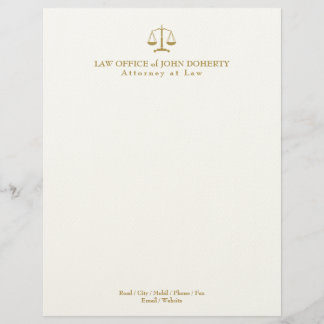 LAW OFFICE | Elegant Gold Custom Letterhead