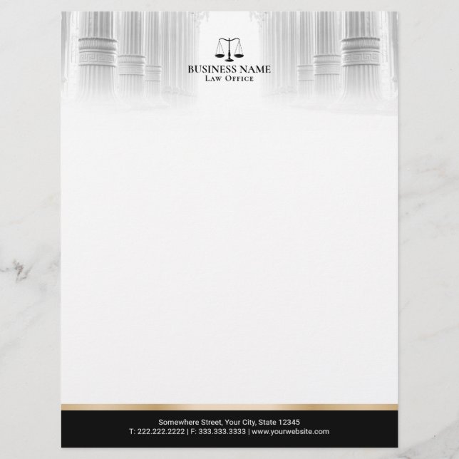 Law Office Professional Lawyer Attorney Letterhead (Front)
