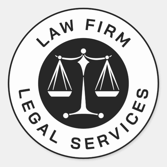 Law Office | Scales of Justice Classic Round Sticker (Front)