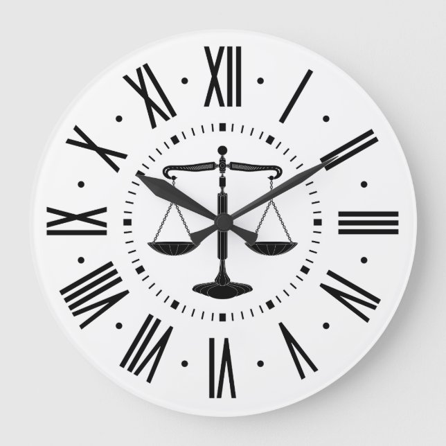 LAW OFFICE | Scales of Justice Large Clock (Front)