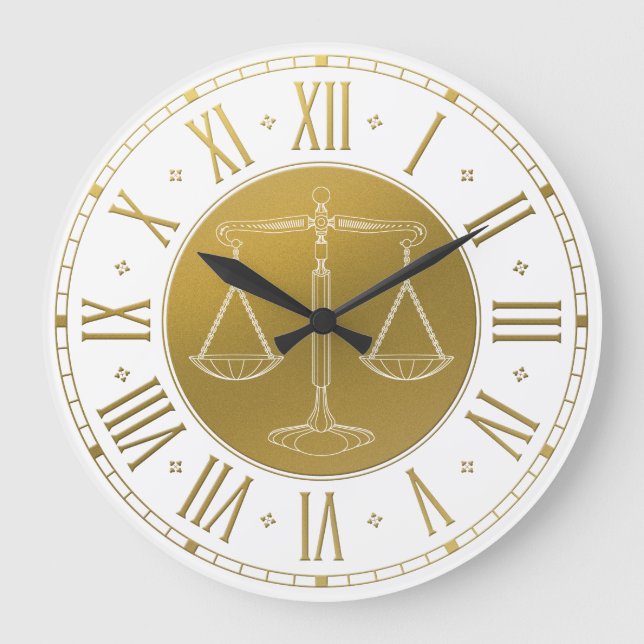 LAW OFFICE | Scales of Justice Large Clock (Front)