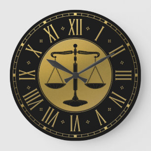 LAW OFFICE   Scales of Justice Large Clock