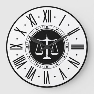 LAW OFFICE   Scales of Justice Large Clock