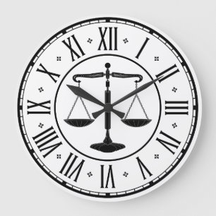 LAW OFFICE   Scales of Justice Large Clock