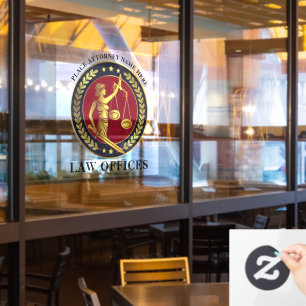 Law Offices - Attorney Justice Scales - Laurels Window Cling