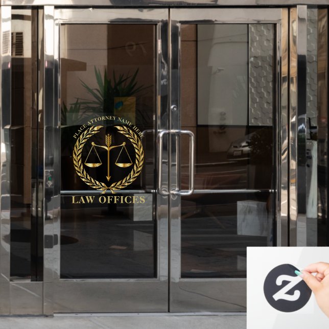 Law Offices - Attorney Justice Scales Personalised Window Cling (Office Door)