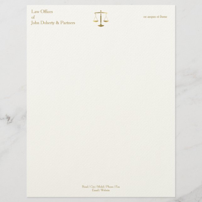 LAW OFFICES Classic Golden Letterhead (Front)