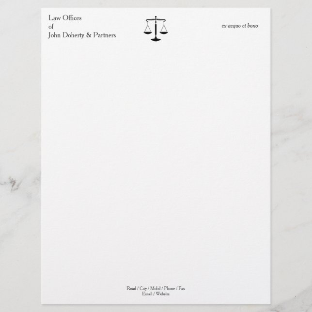 LAW OFFICES Classic Letterhead (Front)