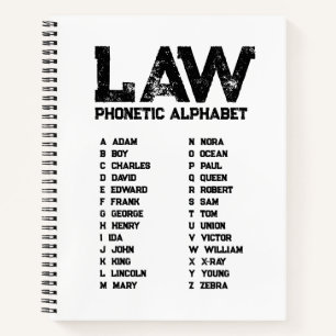 LAW Phonetic Alphabet – Police White Notebook