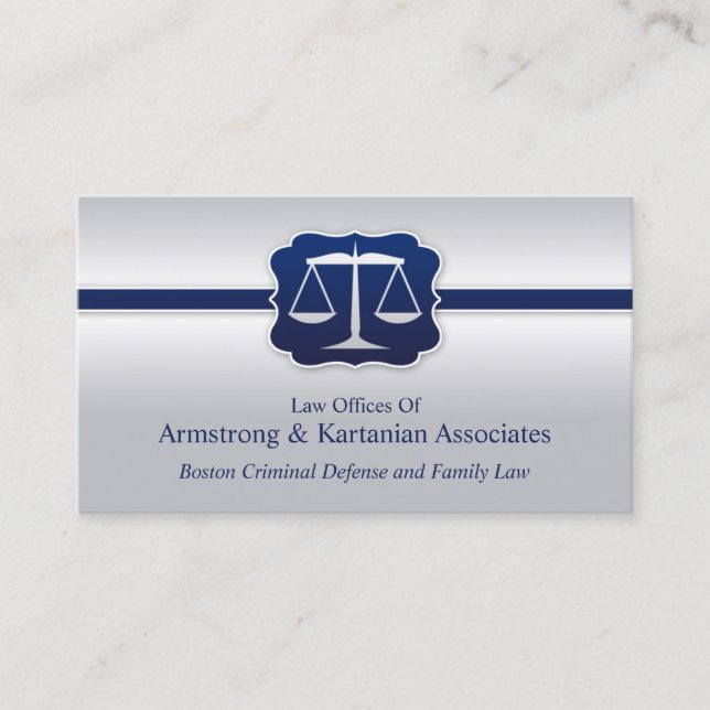 Law Scale Elegant Business Card (Front)