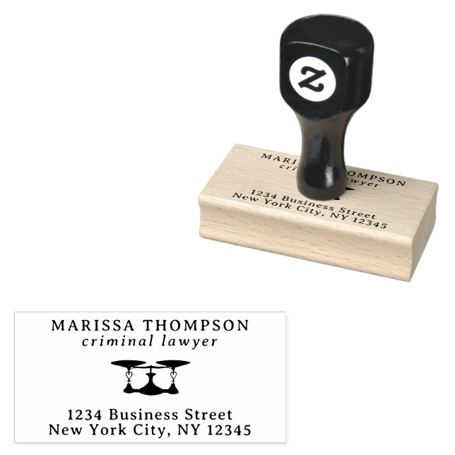Law Scales Legal Antique Lawyer Return Address Rubber Stamp (Stamped)