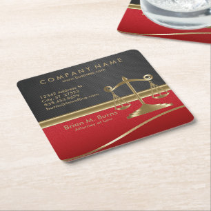 Law   Scales of Justice   Customisable Square Paper Coaster