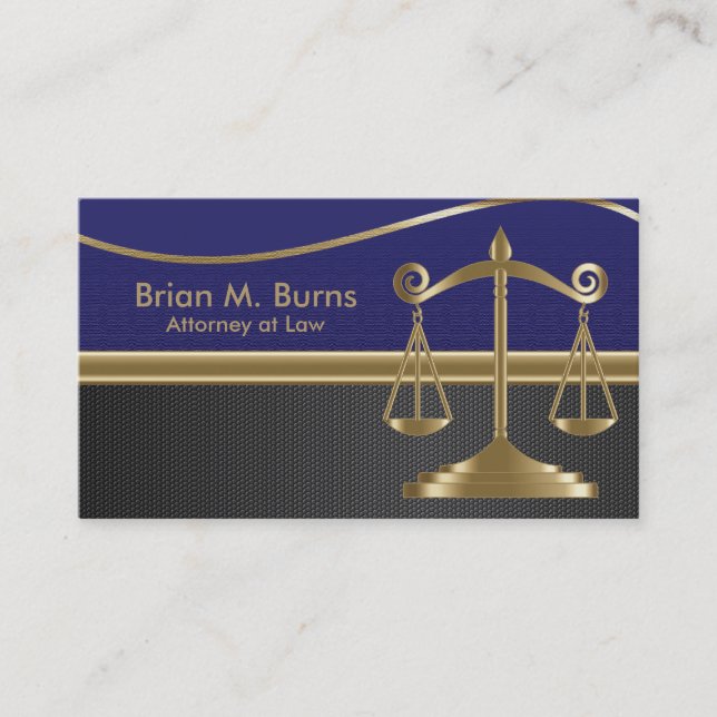 Law | Scales of Justice | Lawyer | Customisable Business Card (Front)