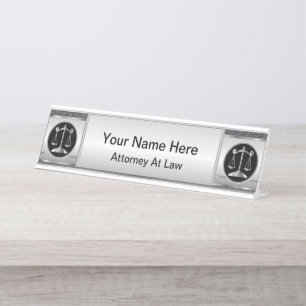 Law   Scales of Justice   Lawyer Desk Name Plate
