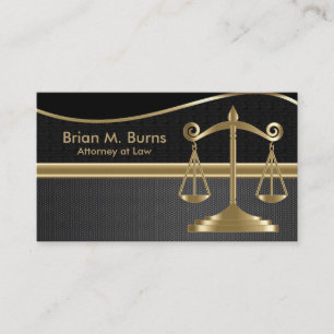 Law   Scales of Justice   Lawyer -  Gold and Black Business Card