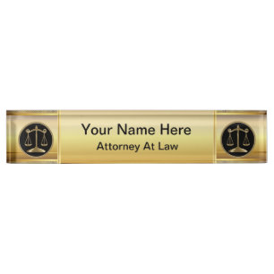 Law Scales of Justice Lawyer Nameplate