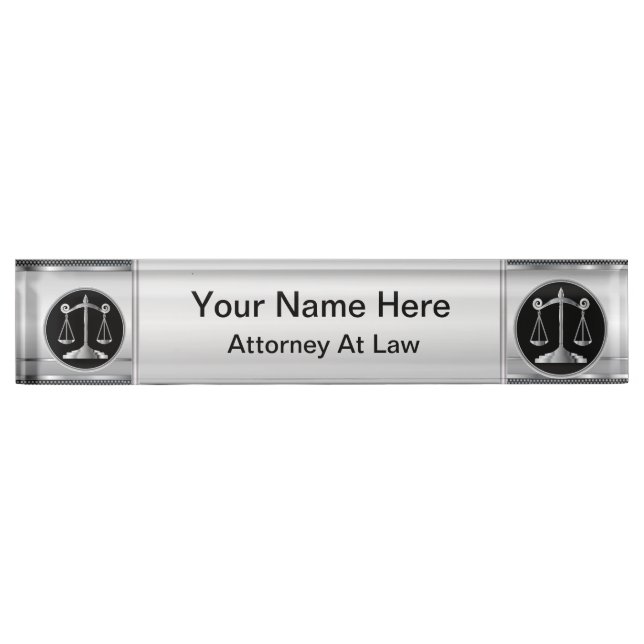 Law | Scales of Justice | Lawyer Nameplate (Front)