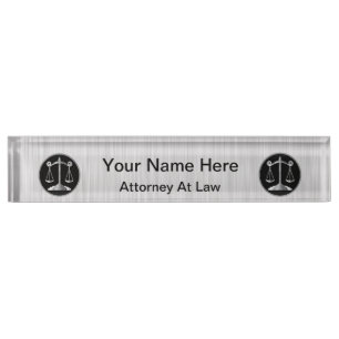 Law   Scales of Justice Nameplate