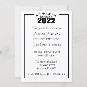 Law School 2022 Graduation Invite (Black Caps)