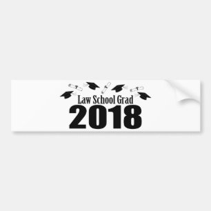 Law School Grad 2018 Caps And Diplomas (Black) Bumper Sticker