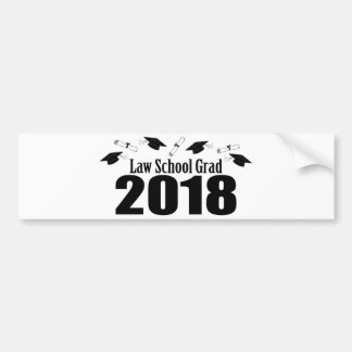 Law School Grad 2018 Caps And Diplomas (Black) Bumper Sticker