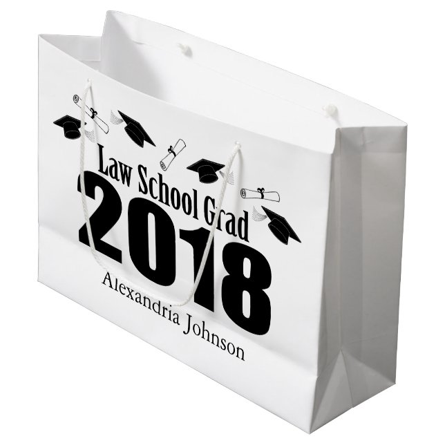 Law School Grad 2018 Graduation Gift Bag (Black) (Front Angled)