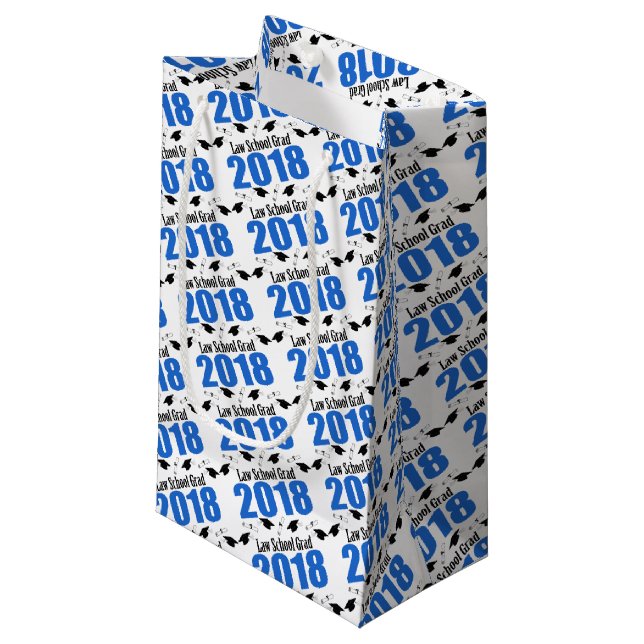 Law School Grad 2018 Graduation Gift Bag (Blue) (Front Angled)