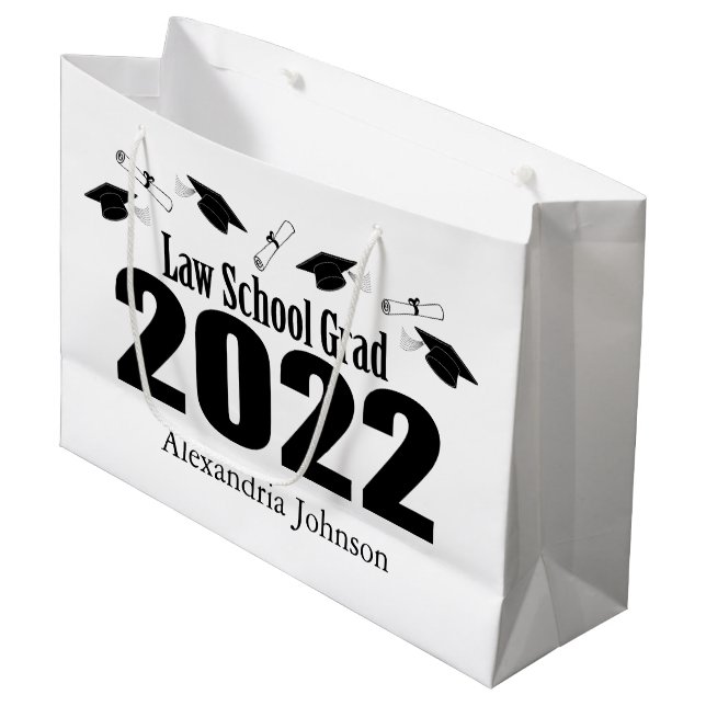 Law School Grad 2022 Graduation Gift Bag (Black) (Front Angled)