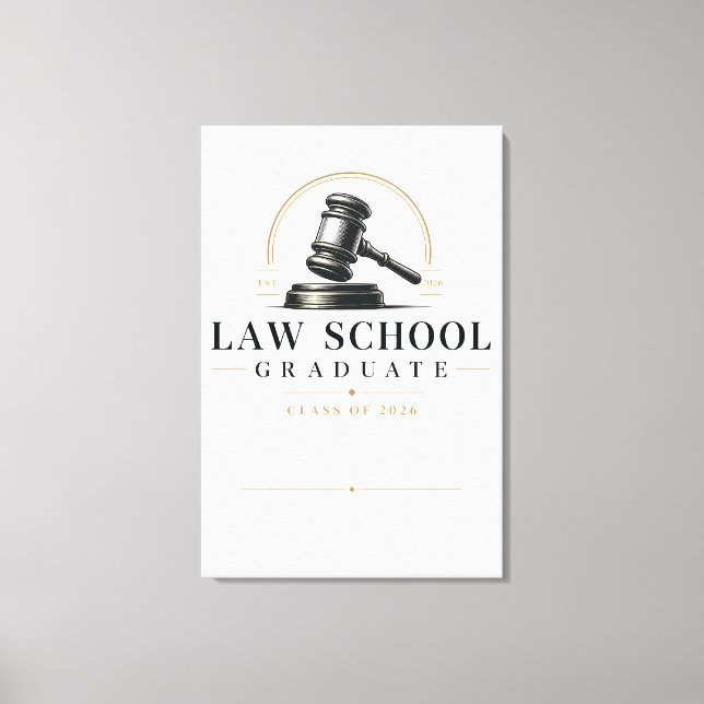 Law School Graduate 2026 Custom Name Gift Canvas Print (Front)