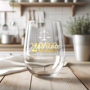 Law School Graduate Class of 2025 Stemless Wine Glass