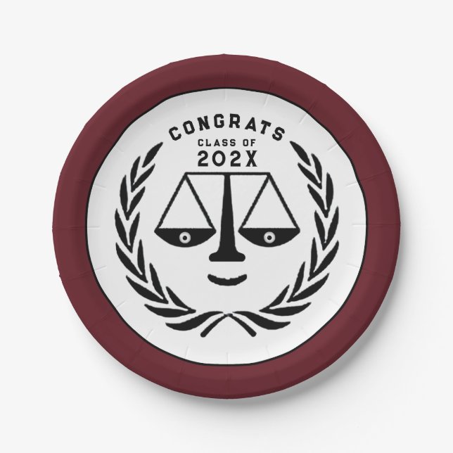 Law School Graduation 2025 Paper Plate (Front)