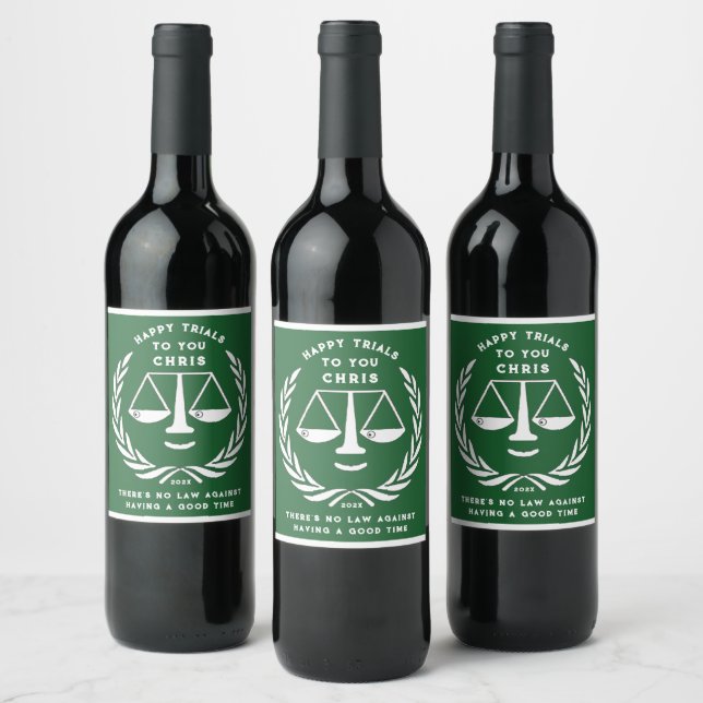 Law School Graduation 2025 Wine Label (Bottles)