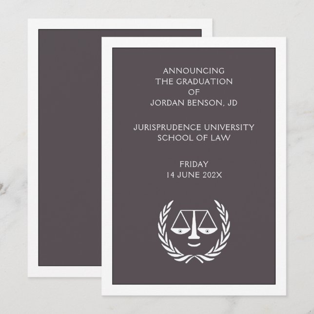 Law School Graduation Announcement (Front/Back)