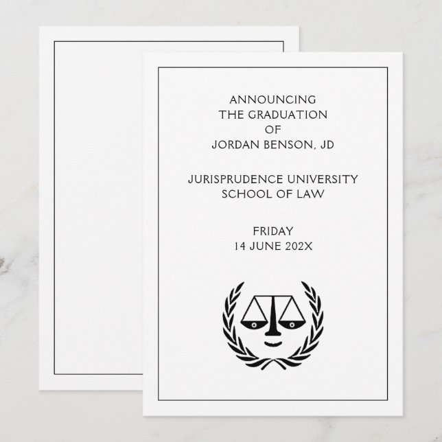 Law School Graduation Announcement (Front/Back)