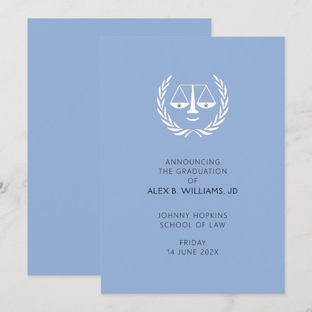 Law School Graduation Announcement (Front/Back)