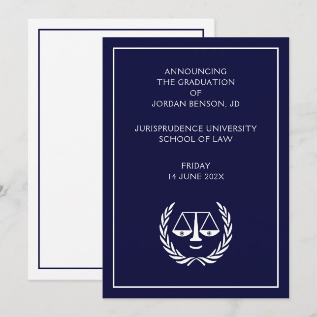 Law School Graduation Announcement (Front/Back)