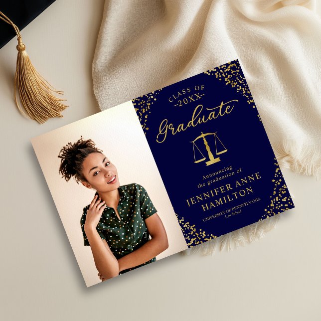 Law School Graduation Announcement Photo Card (Creator Uploaded)