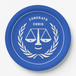 Law School Graduation Blue Paper Plates