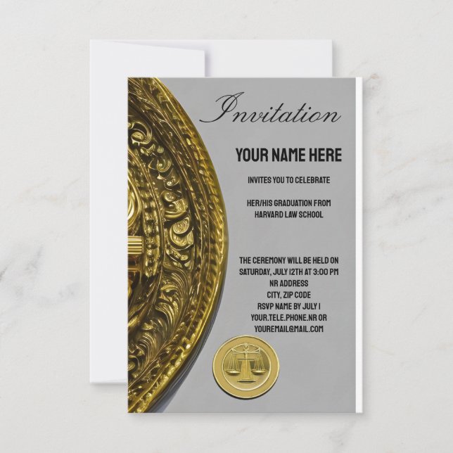 Law-school Graduation Card Personalizable (Front)