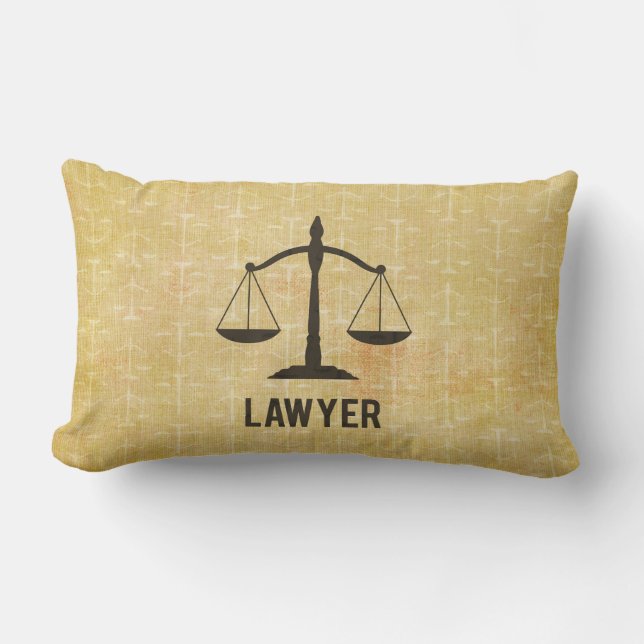 Law School Graduation Congrats Scale of Justice Lumbar Cushion (Front)