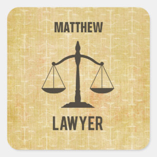 Law School Graduation Congrats Scale of Justice Square Sticker