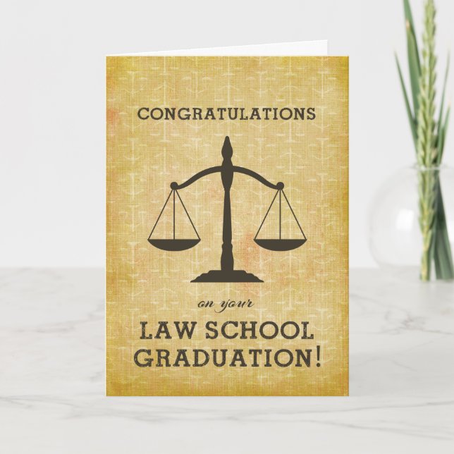 Law School Graduation Custom Personalised Card (Front)