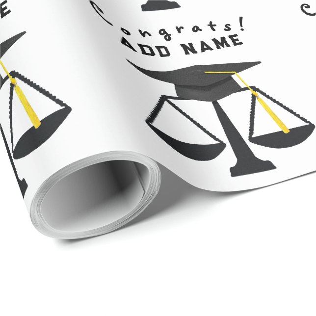 Law School Graduation Gift Wrapping Paper (Roll Corner)