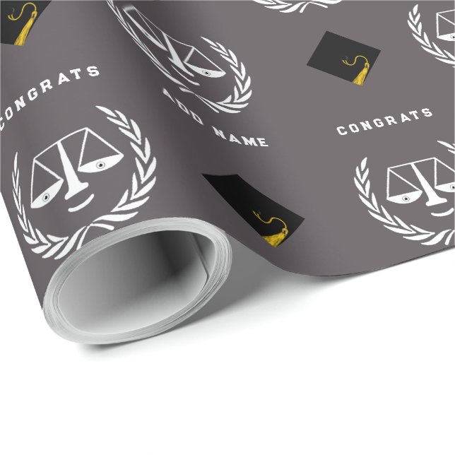 Law School Graduation Gift Wrapping Paper (Roll Corner)