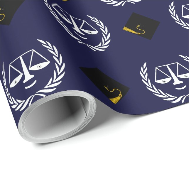 Law School Graduation Gift Wrapping Paper (Roll Corner)